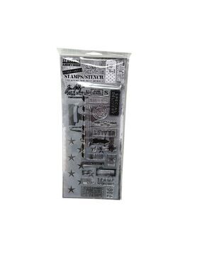Tim Holtz Correspondence Clear Stamp Direction Stars Stencil THMM141 Mixed Media